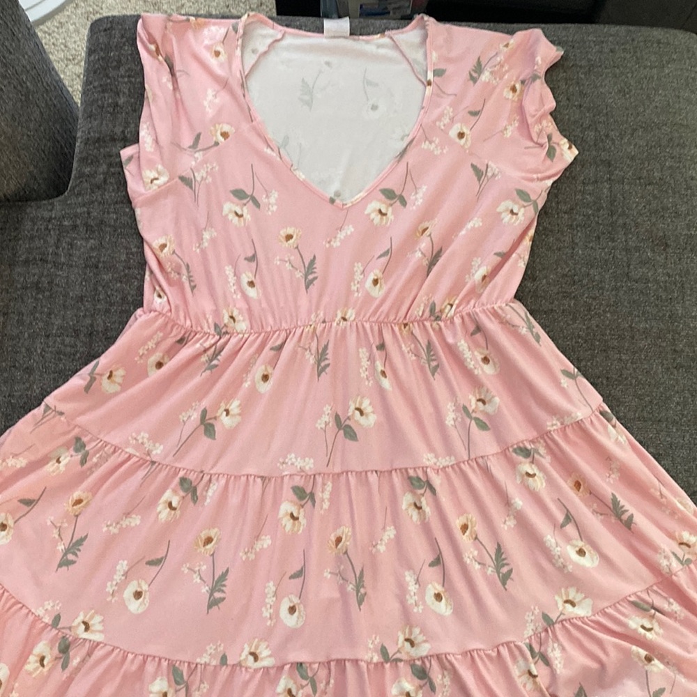 Pink flower dress 409